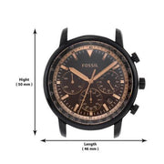 Fossil Goodwin Chronograph Brown Dial Brown Leather Strap Watch for Men - FS5529