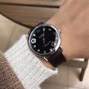 Coach Delancey Black Dial Black Leather Strap Watch for Women - 14502780