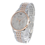 Emporio Armani Beta Chronograph Grey Dial Two Tone Steel Strap Watch For Men - AR1864