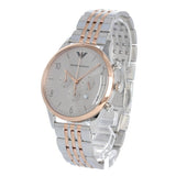 Emporio Armani Beta Chronograph Grey Dial Two Tone Steel Strap Watch For Men - AR1864