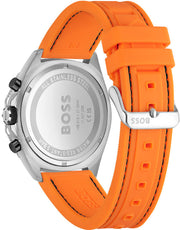 Hugo Boss Energy Chronograph Black Dial Orange Rubber Strap Watch For Men - 1513970