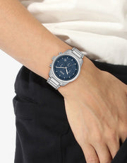 Hugo Boss Trace Chronograph Blue Dial Silver Steel Strap Watch For Men - 1514007