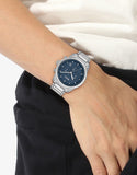 Hugo Boss Trace Chronograph Blue Dial Silver Steel Strap Watch For Men - 1514007