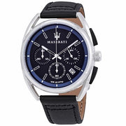 Maserati Trimarano Chronograph Black Dial Black Leather Strap Watch For Men - R8871632001