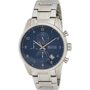 Hugo Boss Skymaster Chronograph Blue Dial Silver Steel Strap Watch for Men - 1513784