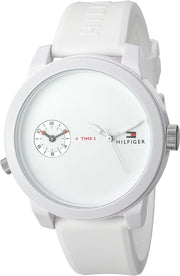 Tommy Hilfiger Denim White Dial White Rubber Strap Watch for Men - 1791324
