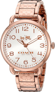Coach Delancey White Dial Rose Gold Steel Strap Watch for Women - 14502497