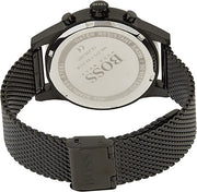 Hugo Boss Associate Chronograph Black Dial Black Mesh Bracelet Watch for Men - 1513769