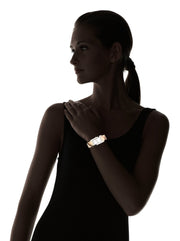 Burberry The Pioneer Silver Dial Haymarket Beige Leather Strap Watch for Women - BU9406