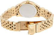Michael Kors Lexington Quartz Orange Dial Gold Steel Strap Watch For Women - MK3284