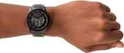 Armani Exchange Banks Chronograph Black Dial Black Steel Strap Watch For Men - AX1722