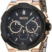 Hugo Boss Supernova Chronograph Black Dial Two Tone Steel Strap Watch for Men - 1513358
