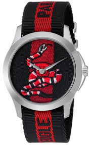 Gucci Le Marche Des Merveilles Blue Red Dial Blue Red Nylon Strap Unisex Watch - YA126493