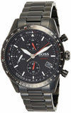 Hugo Boss Aero Chronograph Black Dial Black Steel Strap Watch for Men - 1513771