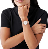 Michael Kors Pyper Quartz Mother of Pearl White Dial Rose Gold Mesh Strap Watch For Women - MK4588
