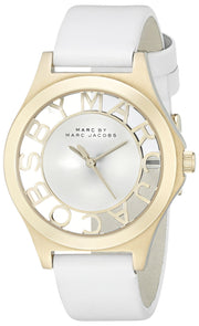 Marc Jacobs Henry Skeleton White Dial White Leather Strap Watch for Women - MBM1339