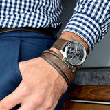 Hugo Boss Champion Chronograph Grey Dial Brown Leather Strap Watch for Men - 1513815