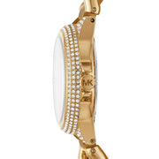 Michael Kors Camille Chronograph Silver Dial Gold Steel Strap Watch for Women - MK6842