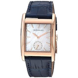 Movado Heritage Mother of Pearl White Dial Blue Leather Strap Watch For Women - 3650052