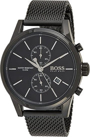 Hugo Boss Associate Chronograph Black Dial Black Mesh Bracelet Watch for Men - 1513769