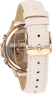 Tommy Hilfiger Jenna Analog Pink Dial Pink Leather Strap Watch for Women - 1782071