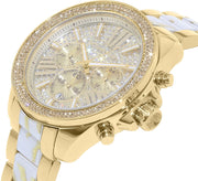 Michael Kors Wren Chronograph Diamonds Gold Dial Two Tone Steel Strap Watch for Women - MK6157