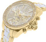Michael Kors Wren Chronograph Diamonds Gold Dial Two Tone Steel Strap Watch for Women - MK6157
