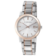 Burberry The City White Dial Two Tone Steel Strap Watch for Women - BU9006