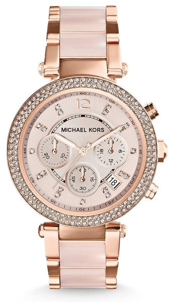 Ladies Michael Kors‎ Chronograph Watch MK6300 Two-Toned Crystal Accents Running Michael Kors Ritz Chronograph Rose Gold Dial Two Tone Steel  main image 3