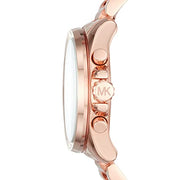 Michael Kors Brecken Chronograph Quartz Rose Gold Dial Rose Gold Steel Strap Watch For Women - MK6367