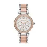 Michael Kors Parker White Dial Two Tone Steel Strap Watch for Women - MK5820