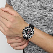 Hugo Boss Energy Chronograph Black Dial Black Silicon Strap Watch For Men - 1513969