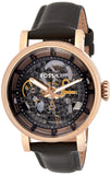 Fossil Boyfriend Automatic Skeleton Grey Dial Grey Leather Strap Watch for Women - ME3089