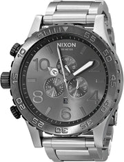 Nixon 51-30 Chrono Grey Dial Silver Steel Strap Watch for Men - A083-1762