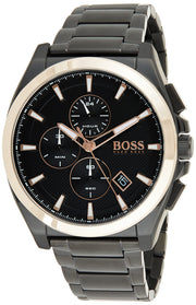 Hugo Boss Grandmaster Chronograph Black Dial Black Steel Strap Watch for Men  - 1513885