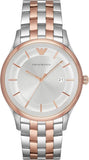 Emporio Armani Lambda Analog Silver Dial Two Tone Steel Strap Watch For Men - AR11044