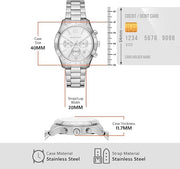 Michael Kors Berkley Chronograph Silver Dial Silver Steel Strap Watch For Women - MK7413