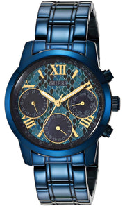 Guess Sunrise Multifunction Blue Dial Blue Steel Strap Watch for Women - W0448L10