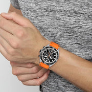 Hugo Boss Energy Chronograph Black Dial Orange Rubber Strap Watch For Men - 1513970