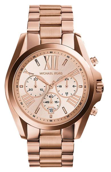 Michael Kors MK 5503 Bradshaw Rose Gold Quartz Watch EUC Michael Kors Bradshaw Rose Gold Dial Rose Gold Steel Strap  main image 3