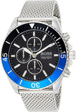 Hugo Boss Ocean Edition Chronograph Black Dial Silver Mesh Strap Watch for Men - 1513742
