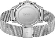 Hugo Boss Associate Chronograph Black Dial Silver Mesh Bracelet Watch for Men - 1513805