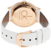 Calvin Klein Skirt White Dial White Leather Strap Watch for Women - K2U236K6