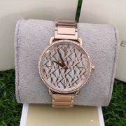 Michael Kors Portia Quartz Silver Dial Rose Gold Steel Strap Watch For Women - MK3887