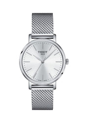 Tissot Everytime Lady Silver Dial Silver Mesh Bracelet Watch for Women - T143.210.11.011.00