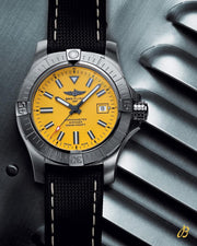 Breitling Avenger Automatic 45mm Seawolf Yellow Dial Black Nylon Strap Watch for Men - A17319101/1X2