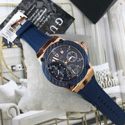 Guess Zena Blue Dial Blue Silicone Strap Watch For Women - W1094L2