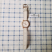 Coach Delancey White Dial White Leather Strap Watch for Women - 14502716