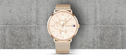 Tommy Hilfiger Jenna Quartz Rose Gold Dial Rose Gold Mesh Bracelet Watch For Women - 1781944