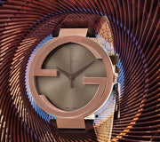 Gucci Interlocking Iconic Brown Dial Brown Leather Strap Watch For Women - YA133207